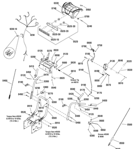 Handles And Controls Group Diagram and Parts List for 1695867-CM741450S 2010 Briggs and Stratton Snow Blower
